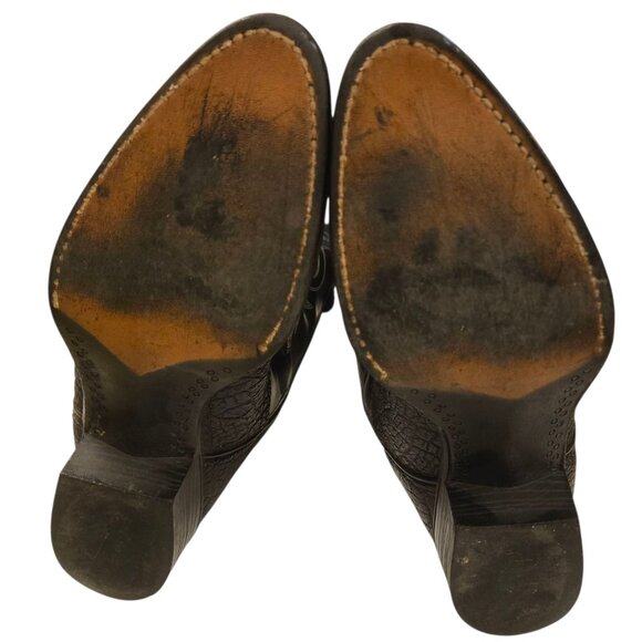 Bronco Black Cowboy Boots Mens 9 EE Extra Wide Man Made Material Vintage Western main image 16